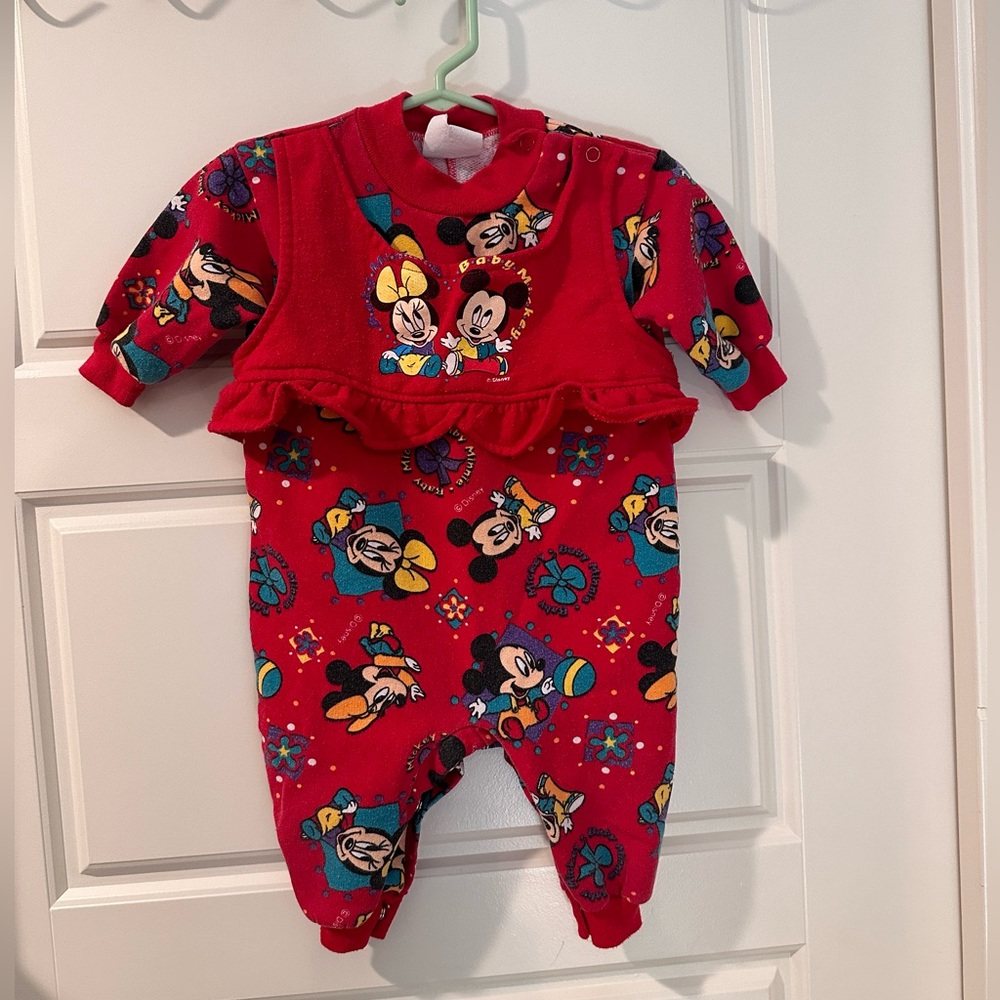 RARE Baby Mickey Collection by Mighty Characters Mickey & Minnie Sweatsuit 12 M